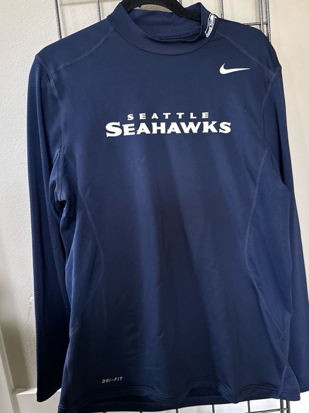 NFL Navy and White Long Sleeve Swim Rash Guard